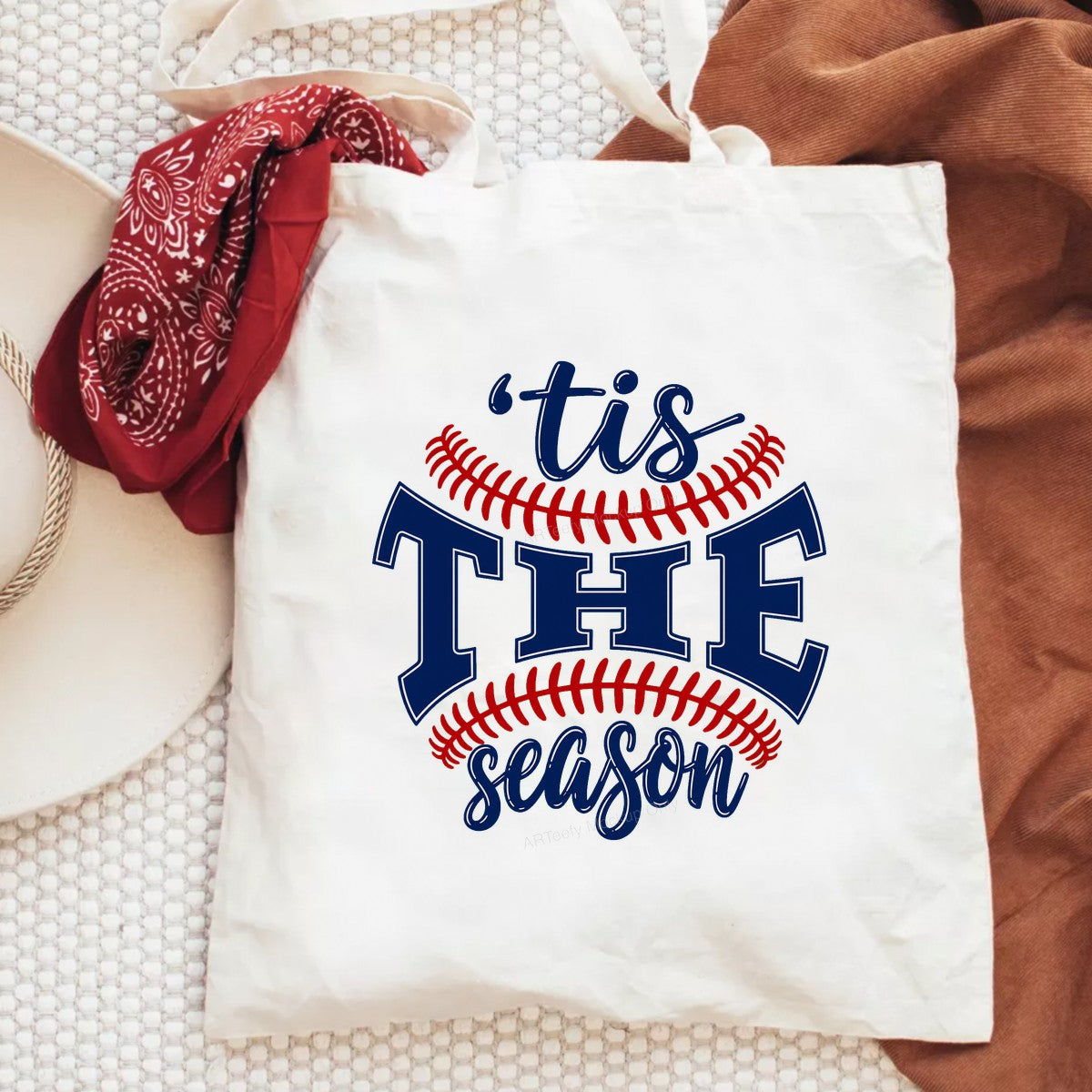 DTF Transfer ’Tis The Season Baseball Script Graphic for T Shirts Hoodies and Game Day Apparel - 6