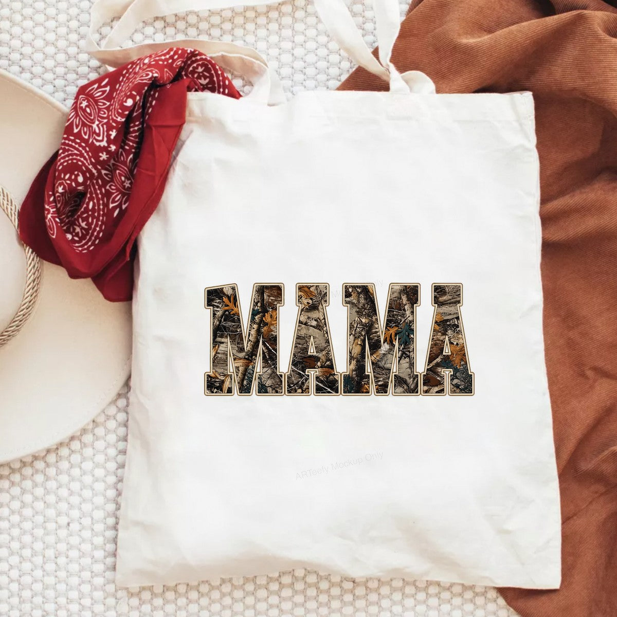 DTF Transfer MAMA Camouflage Forest Letter Graphic for T Shirts Hoodies and Tote Bags - 6