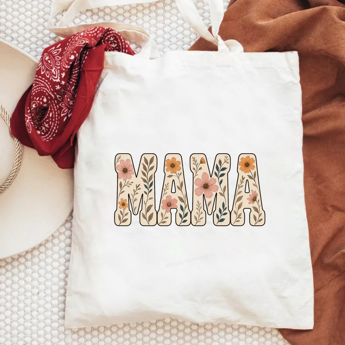 DTF Transfer MAMA Floral Lettering Pastel Flower Graphic for T Shirts Hoodies and Mother’s Day Gifts - 6