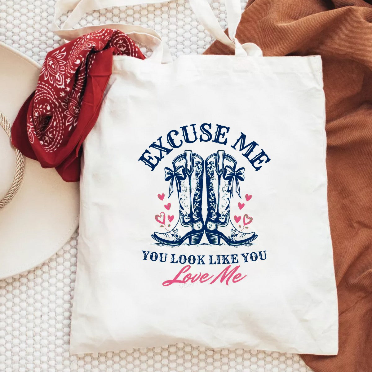 Western Heat Transfer Excuse Me You Look Like You Love Me Cowboy Boots Hearts Graphic for T Shirts Hoodies and Valentine Shirts - 6
