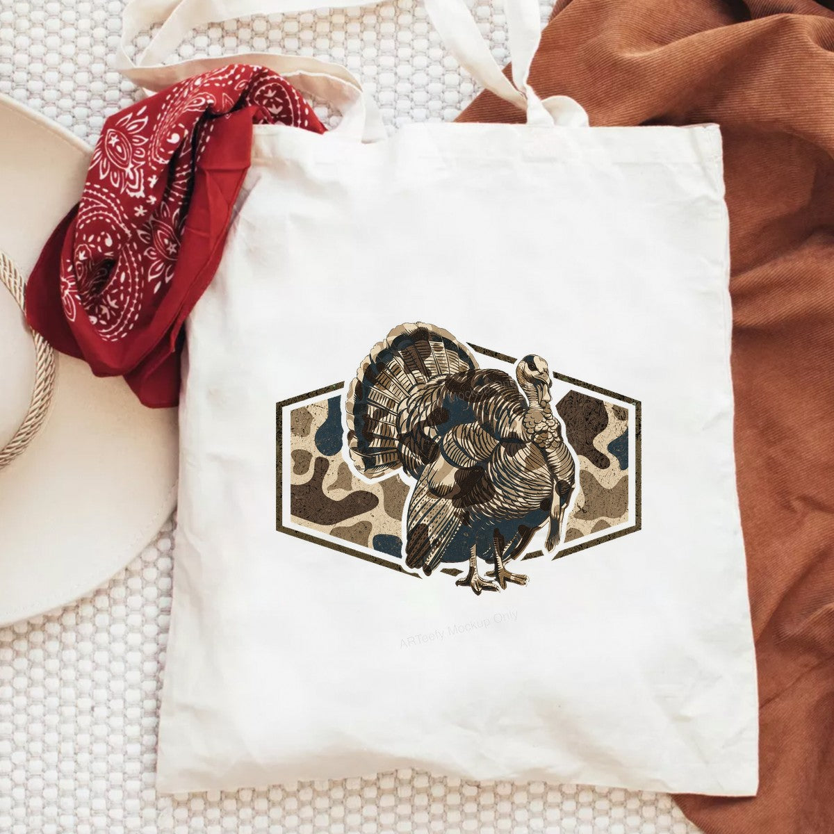 DTF Heat Transfer Wild Turkey Camo Graphic Design for T Shirts Hoodies and Hunting Apparel - 6