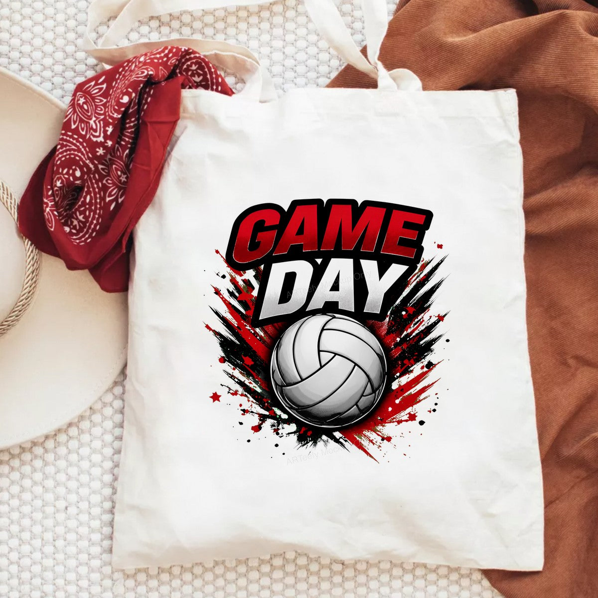 DTF Transfer Game Day Volleyball Ball Splash Graphic for T Shirts Hoodies and Sports Fan Apparel - 6