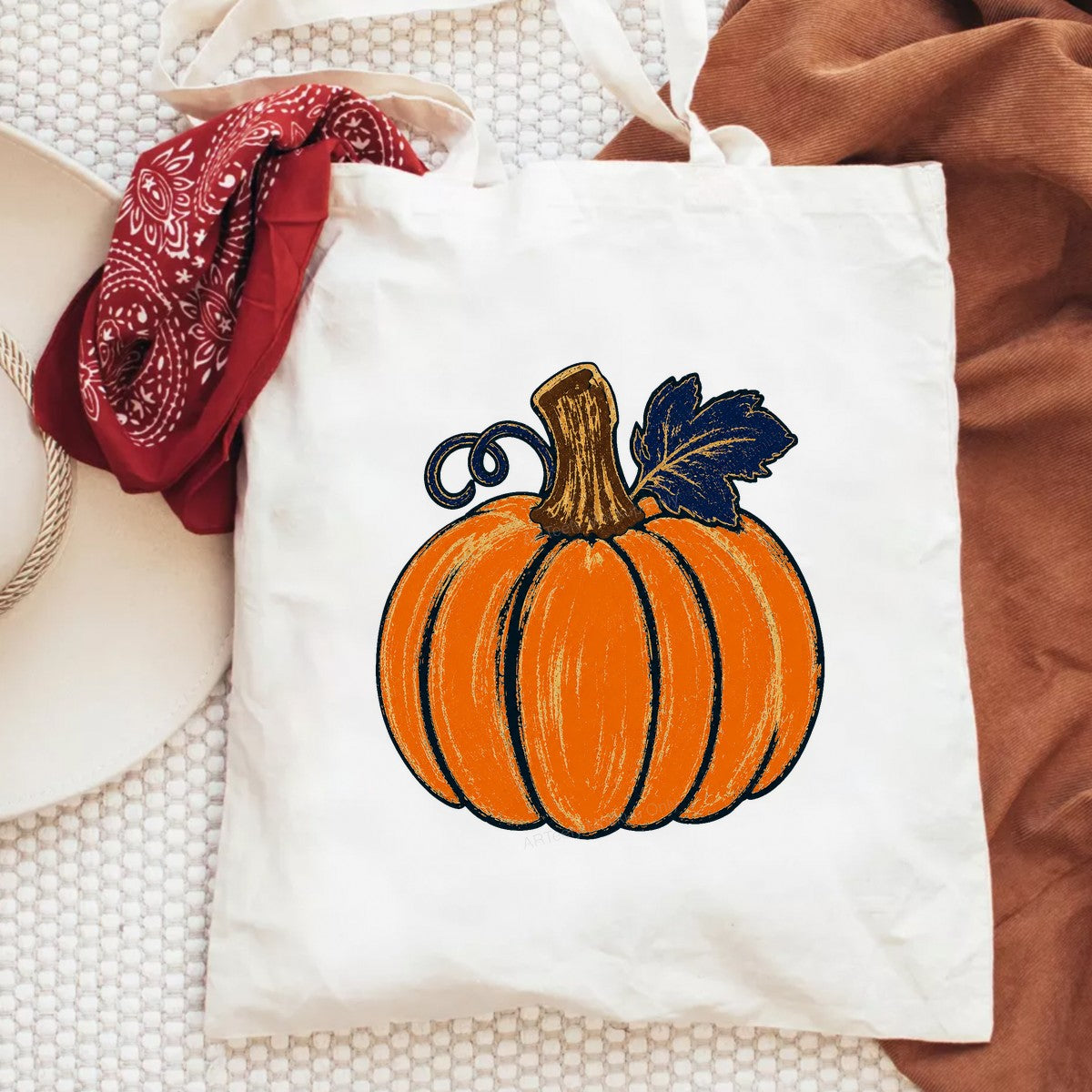 DTF Heat Transfer Rustic Pumpkin Illustration Graphic for Fall T Shirts Hoodies and Tote Bags - 6