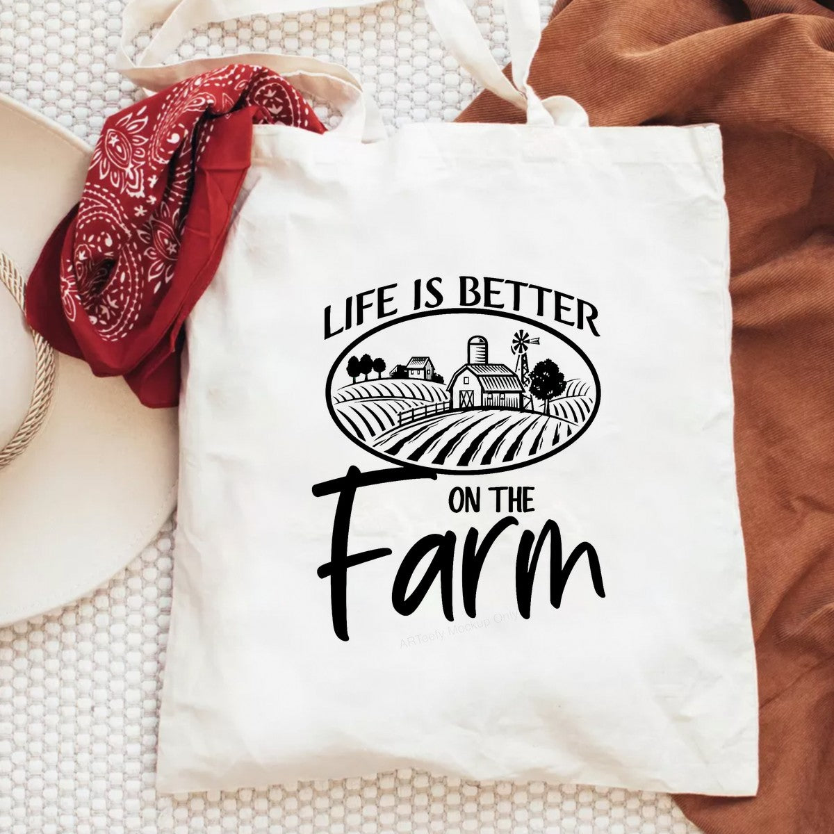DTF Transfer Life Is Better On The Farm Country Barn Graphic for T Shirts Hoodies and Tote Bags - 6