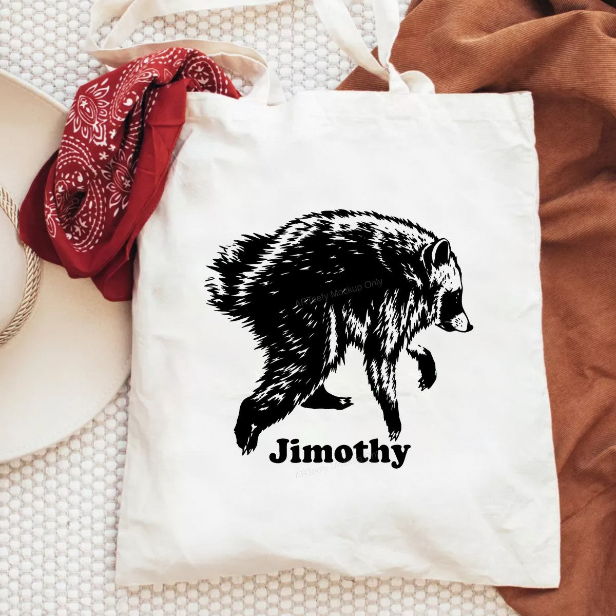 DTF Heat Transfer Jimothy Raccoon Silhouette Graphic for T Shirts Hoodies and Tote Bags - 6