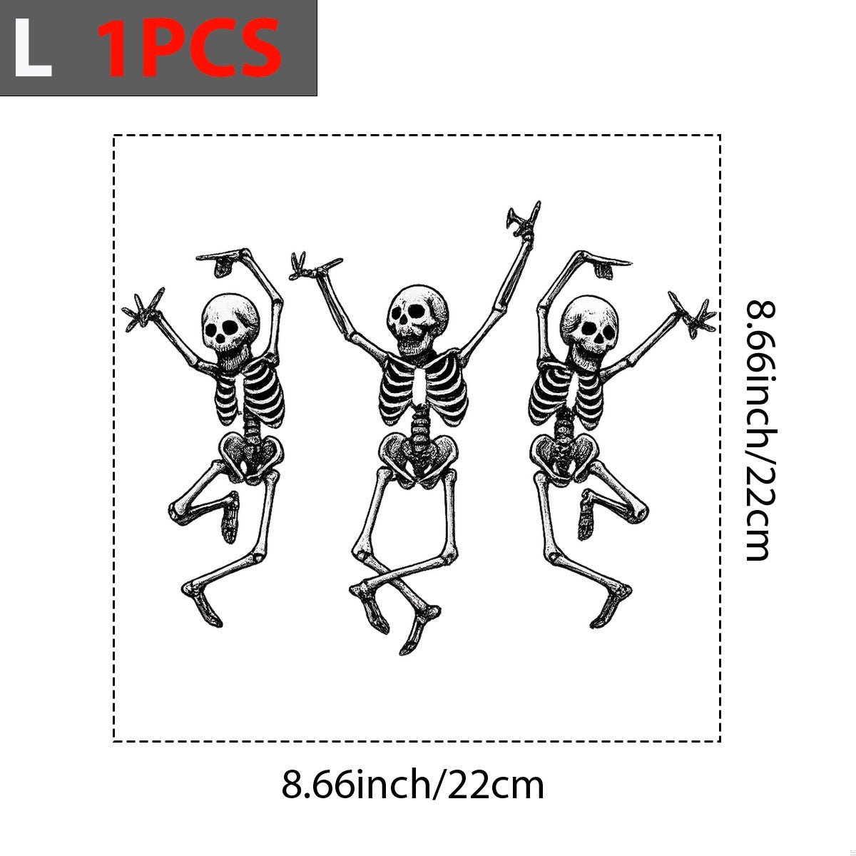 DTF Heat Transfer Iron On Sticker Dancing Skeletons Graphic for Halloween Decorations DIY T Shirts Hoodies and Home Decor - 7