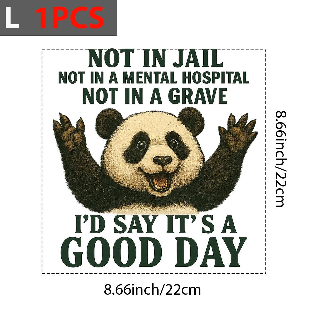 DTF Heat Transfer Iron On Sticker Happy Panda with Positive Quote Graphic for DIY T Shirts Hoodies Tote Bags and Home Decor - 7