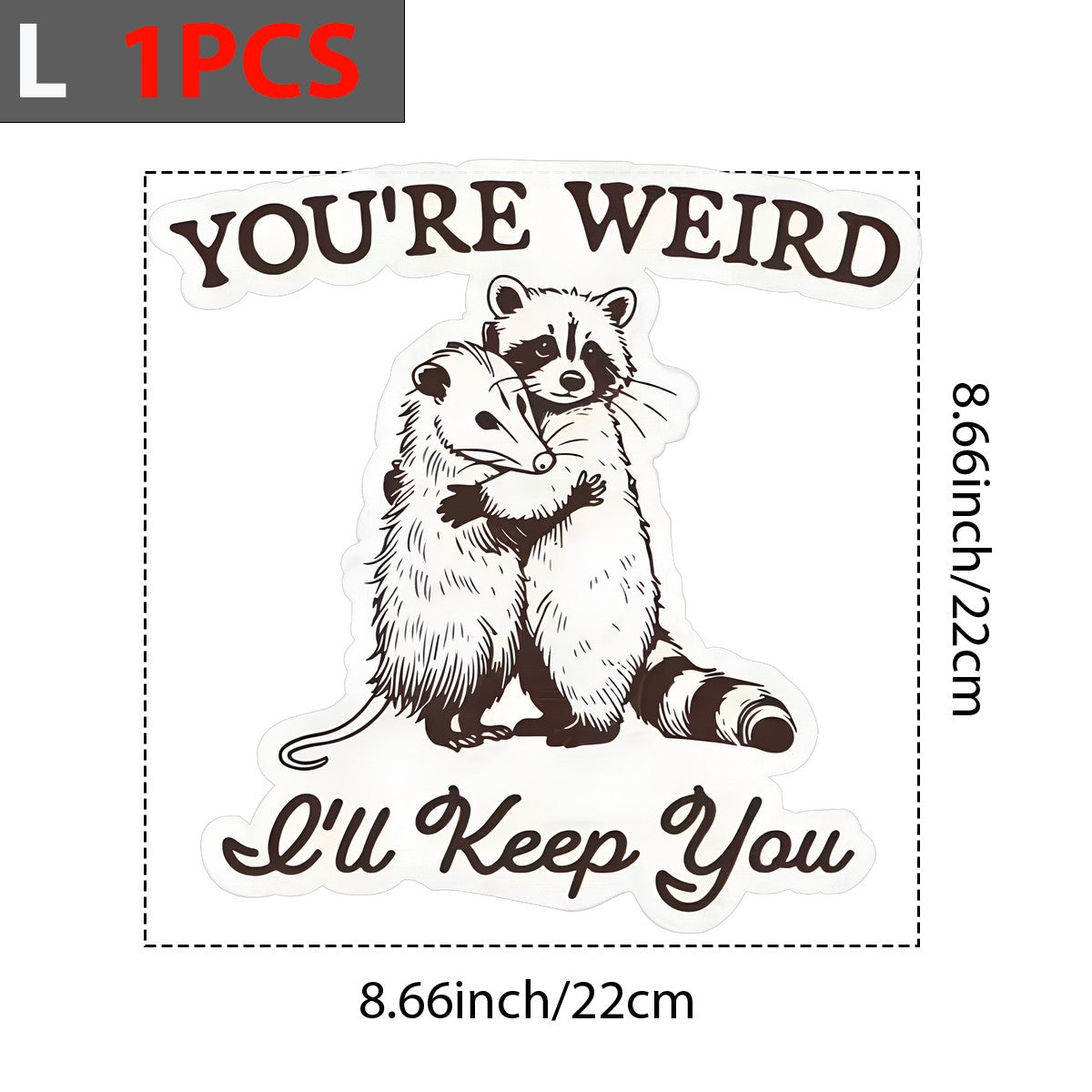DTF Heat Transfer Iron On Sticker Cute Raccoon and Opossum Hugging Graphic for Halloween Decorations T Shirts Hoodies and Home Decor - 7