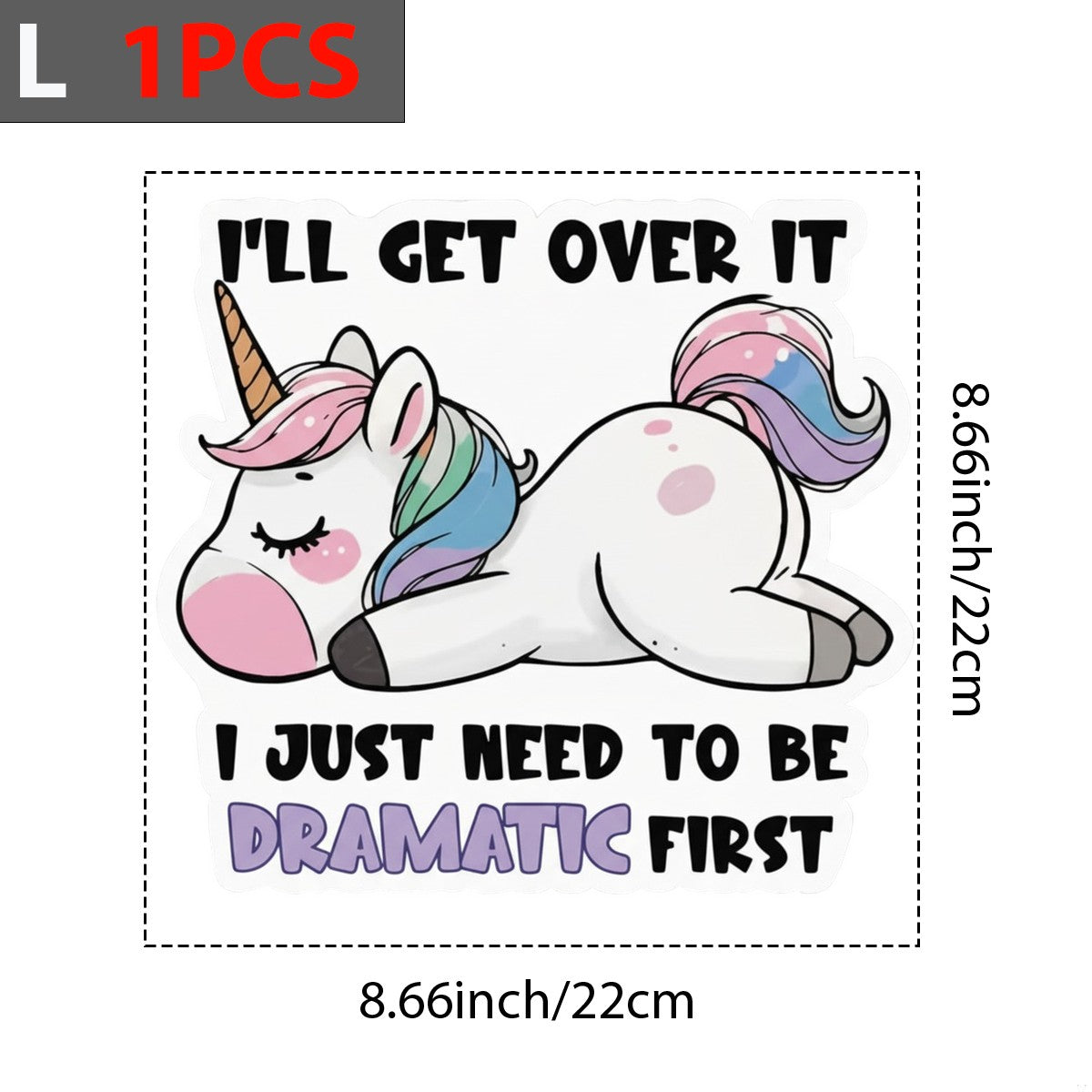 DTF Heat Transfer Iron On Sticker Cute Sleeping Unicorn with Rainbow Mane and Funny Quote for Apparel DIY T Shirts Hoodies Bags and Home Decor - 7