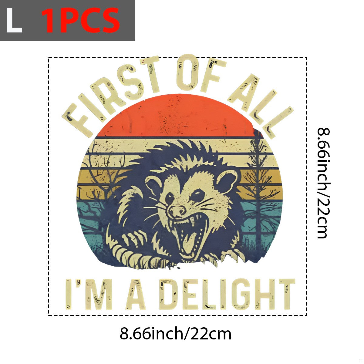 DTF Heat Transfer Iron On Sticker Vintage Possum Retro Sunset Graphic for Halloween Decorations T Shirts Hoodies and Home Decor - 7