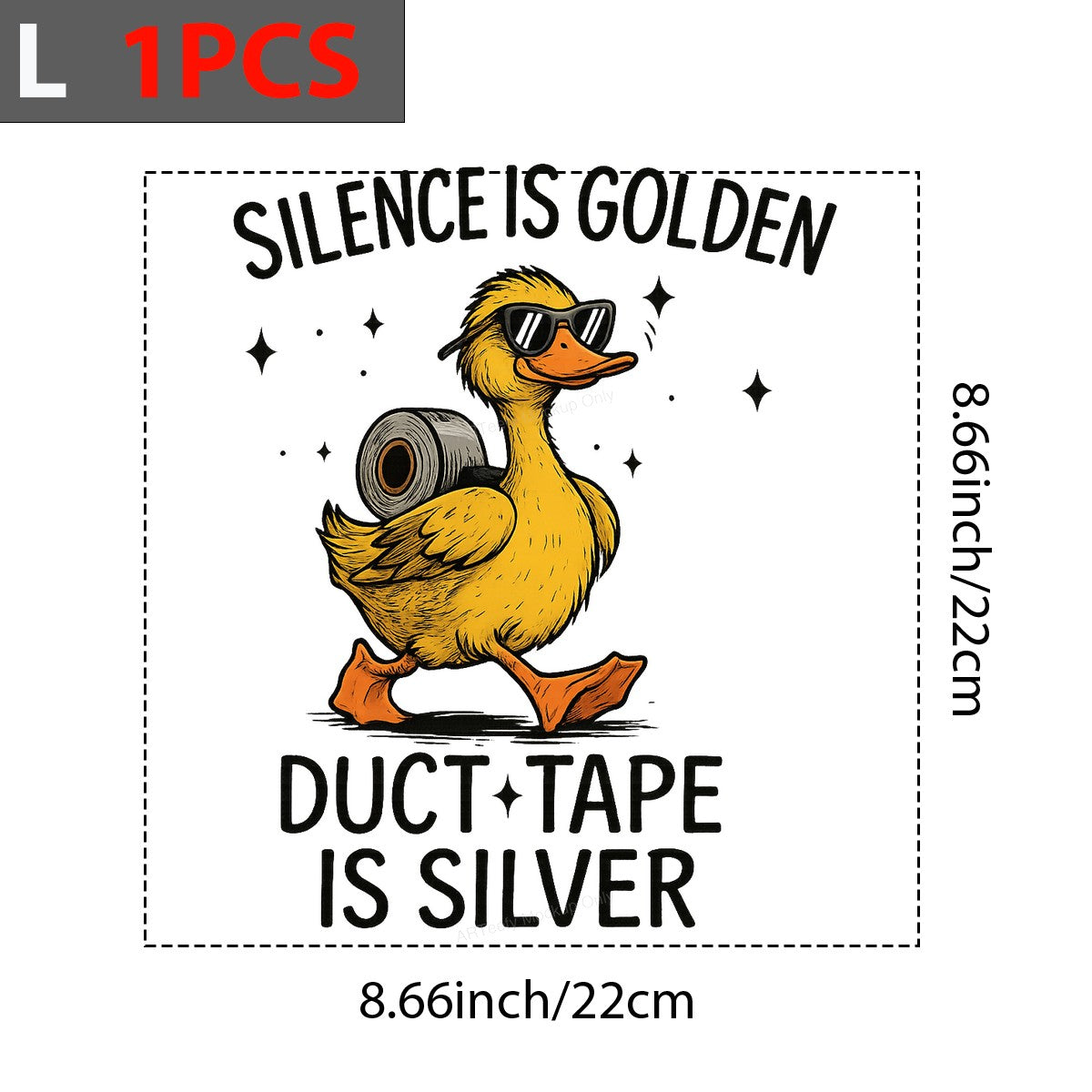 DTF Heat Transfer Iron On Sticker Iron On Transfers for T Shirts Funny Duck with Sunglasses and Duct Tape Quirky Apparel Decor Local Warehouse - 7