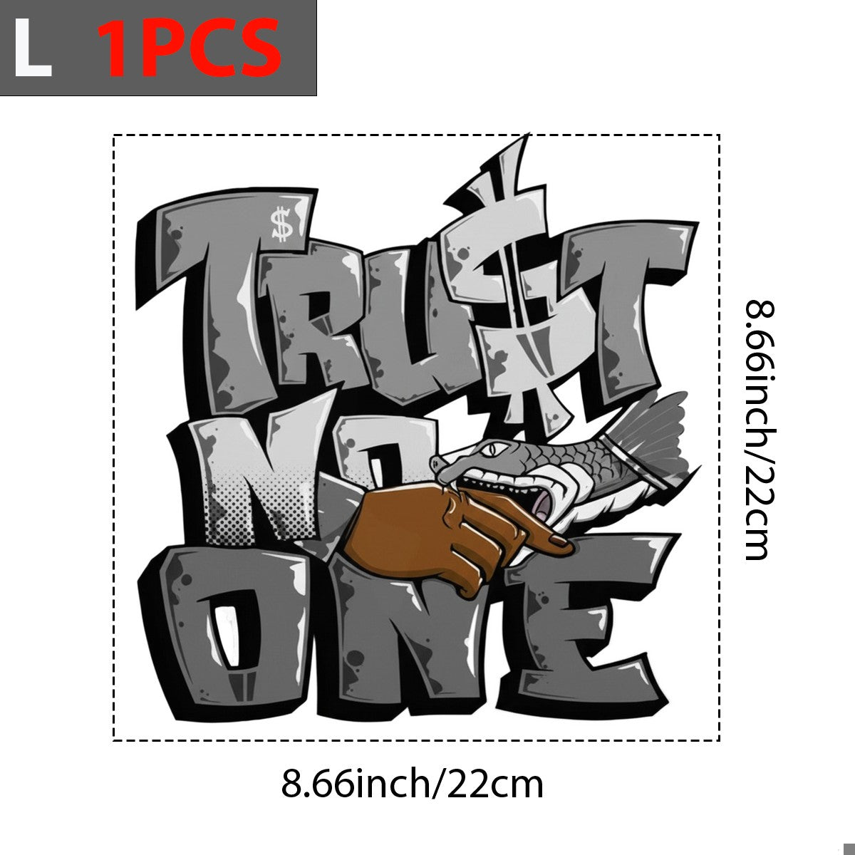 DTF Heat Transfer Iron On Sticker Trust No One Bold Graffiti Art for Halloween Party Favors T Shirts Hoodies Bags and Home Decor - 7