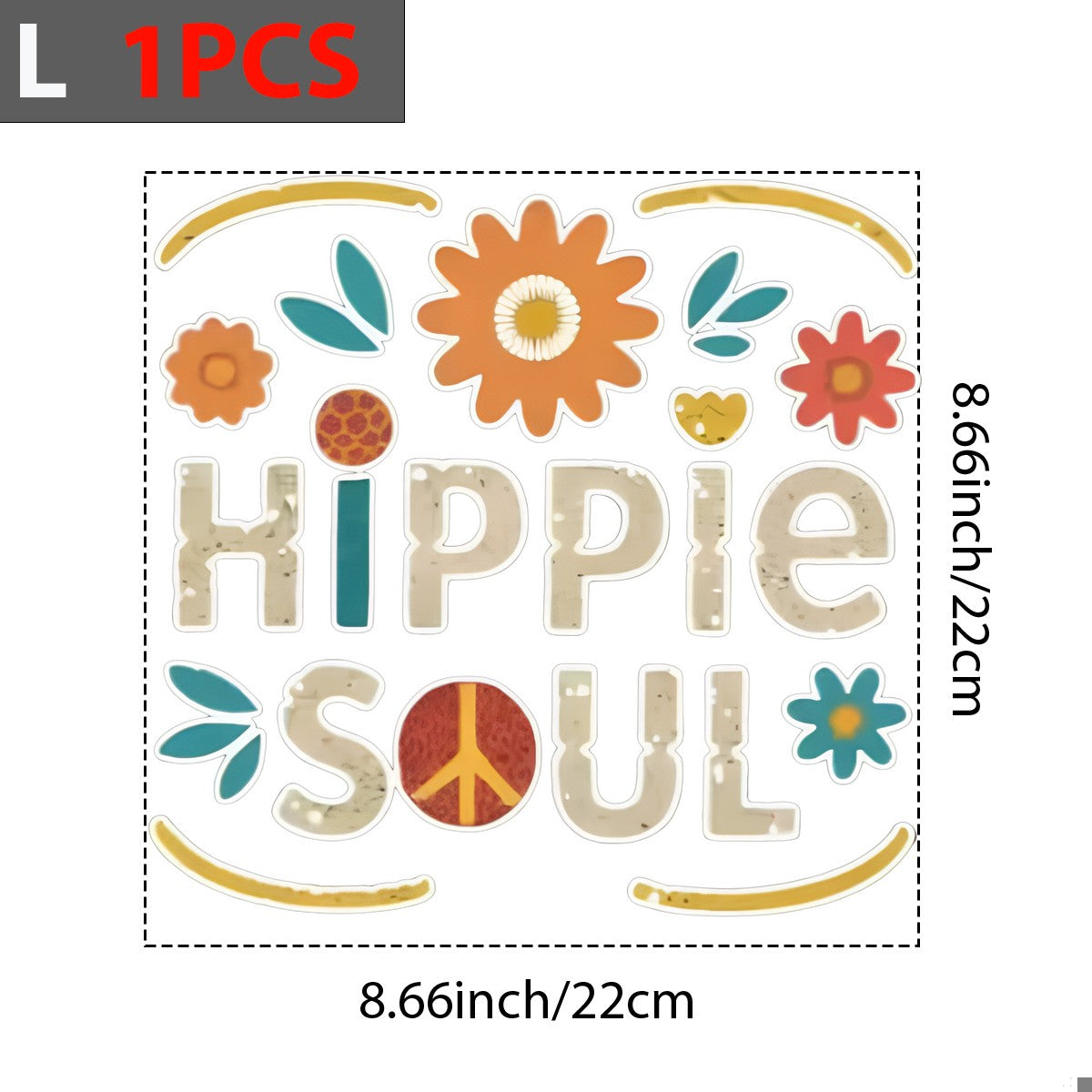 DTF Heat Transfer Iron On Sticker Hippie Soul Retro Floral Pattern for Apparel Bags Jackets and Home Decor - 7