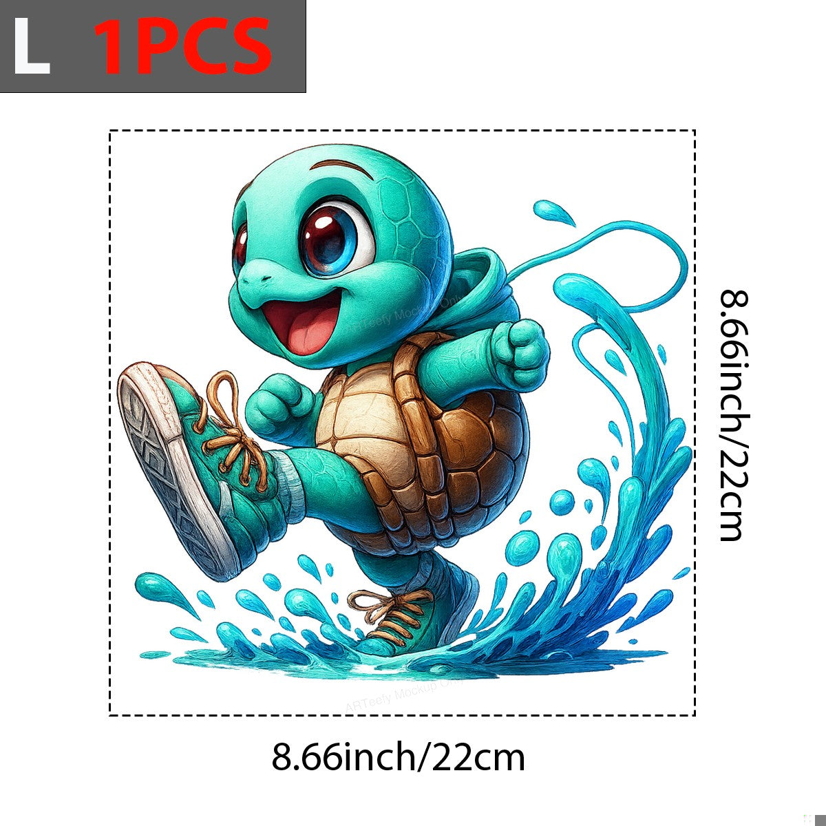 DTF Heat Transfer Iron On Sticker Adorable Turtle Splash Design for T Shirts Hoodies Local Warehouse - 7