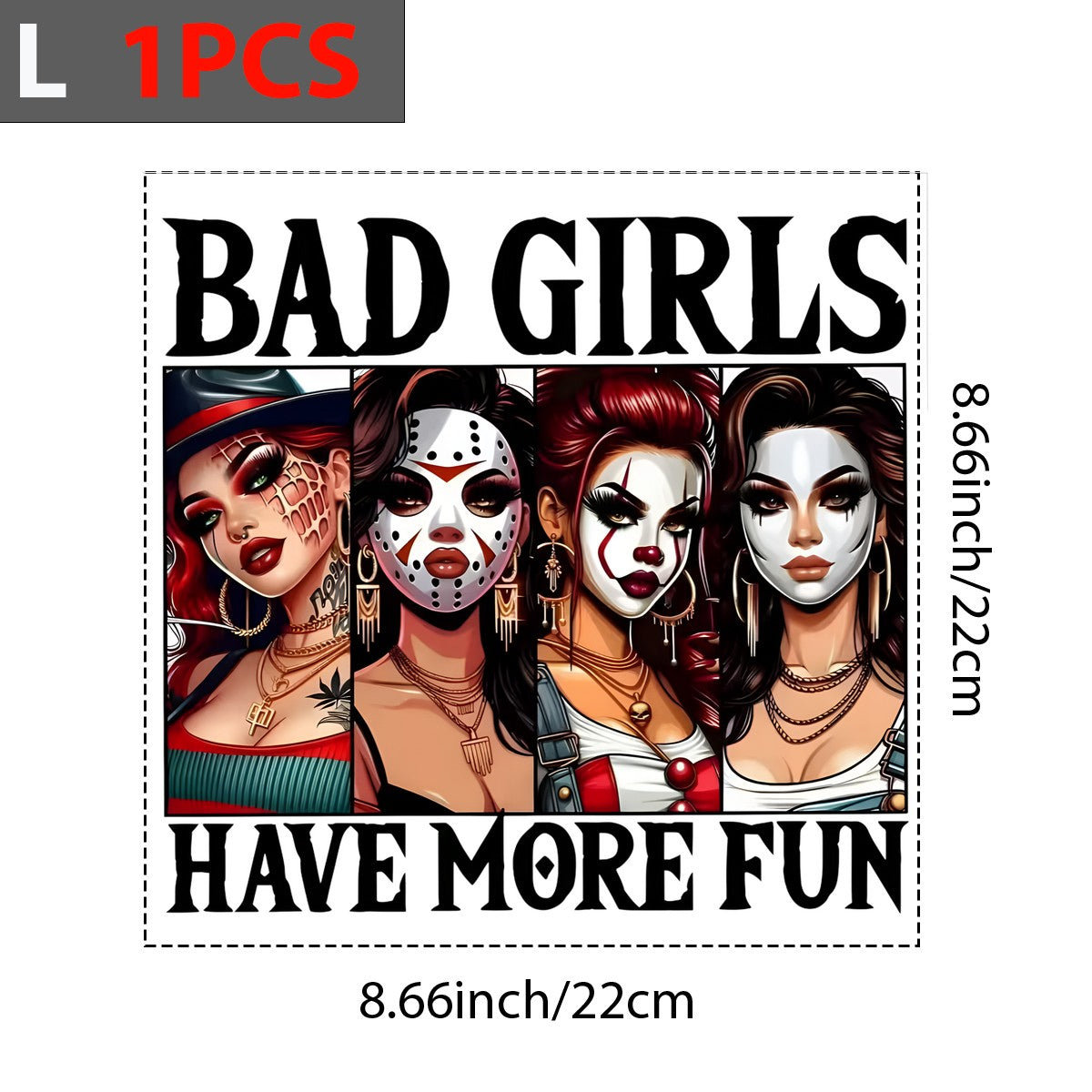 DTF Heat Transfer Iron On Sticker Bad Girls Have More Fun Lettering for Unique Apparel T Shirts Hoodies Bags and Home Decor - 7