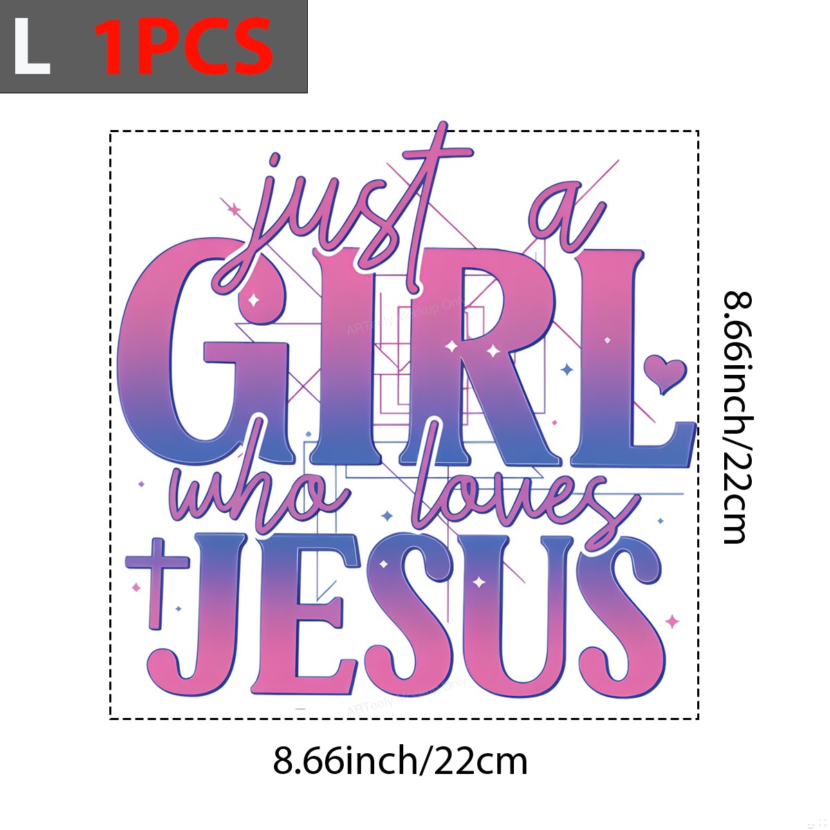 DTF Heat Transfer Iron On Sticker Iron On Transfers for T Shirts Religious Faith Inspired Just a Loves Jesus Design Heat Press Ready Clearance Local Warehouse - 7