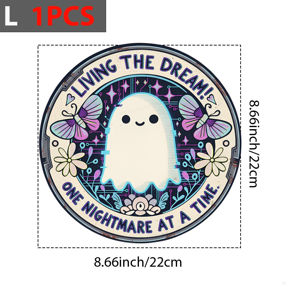 DTF Heat Transfer Iron On Sticker Iron On Transfers for T Shirts Cute Ghost with Butterflies and Flowers Halloween Decorations Local Warehouse - 7