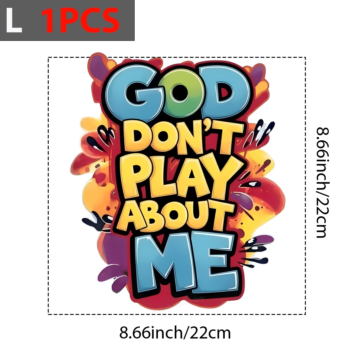 DTF Heat Transfer Iron On Sticker DTF Transfers Ready to Press Bold Colorful God Inspired Lettering for T Shirts Hoodies Local Warehouse - 7