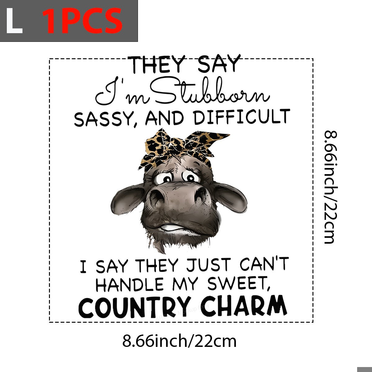 DTF Heat Transfer Iron On Sticker Iron On Transfers for T Shirts Funny Cow Design Country Charm Sassy Style Heat Press Ready Clearance Local Warehouse - 7