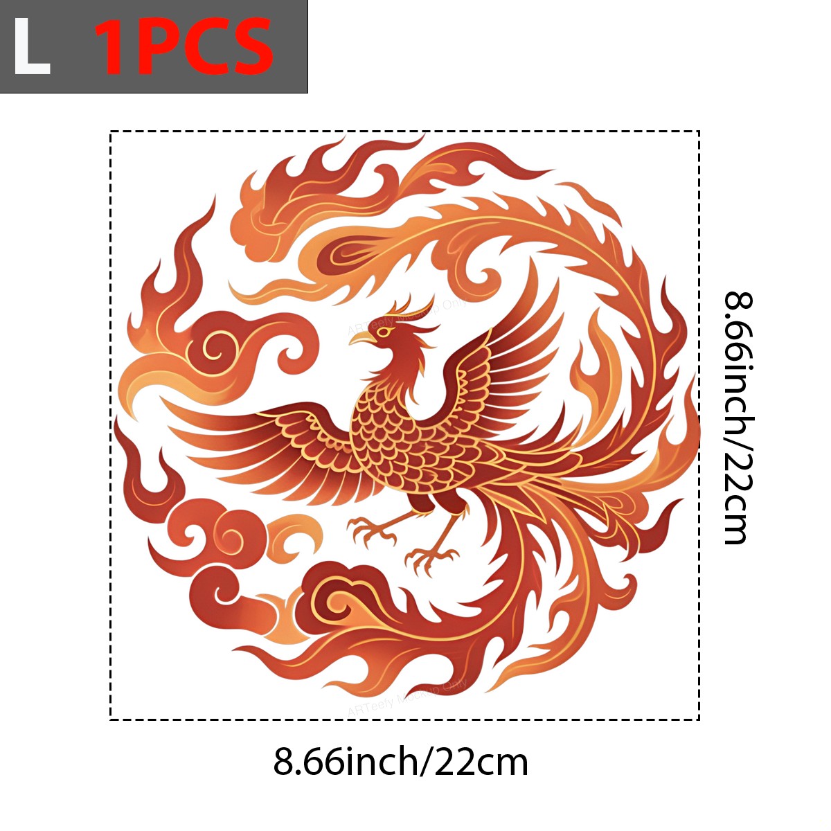 DTF Heat Transfer Iron On Sticker Fiery Phoenix Design for Creative Apparel Decoration Local Warehouse - 7