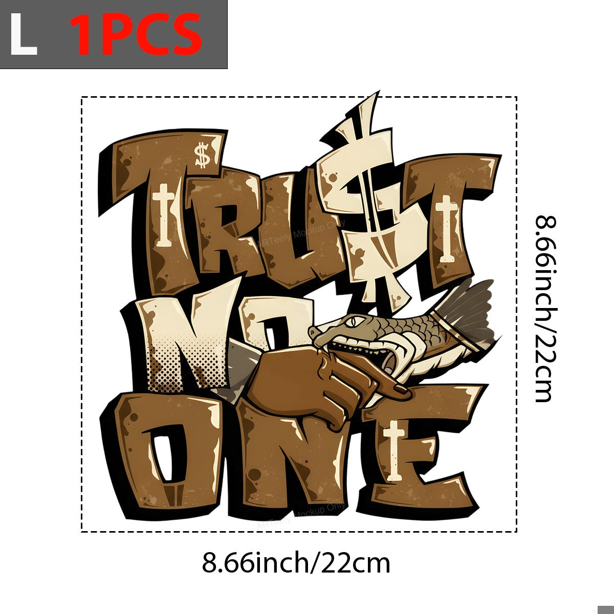 DTF Heat Transfer Iron On Sticker DTF Transfers Ready to Press Trust No One Urban Graffiti Style for Streetwear Fashion Clearance Local Warehouse - 7
