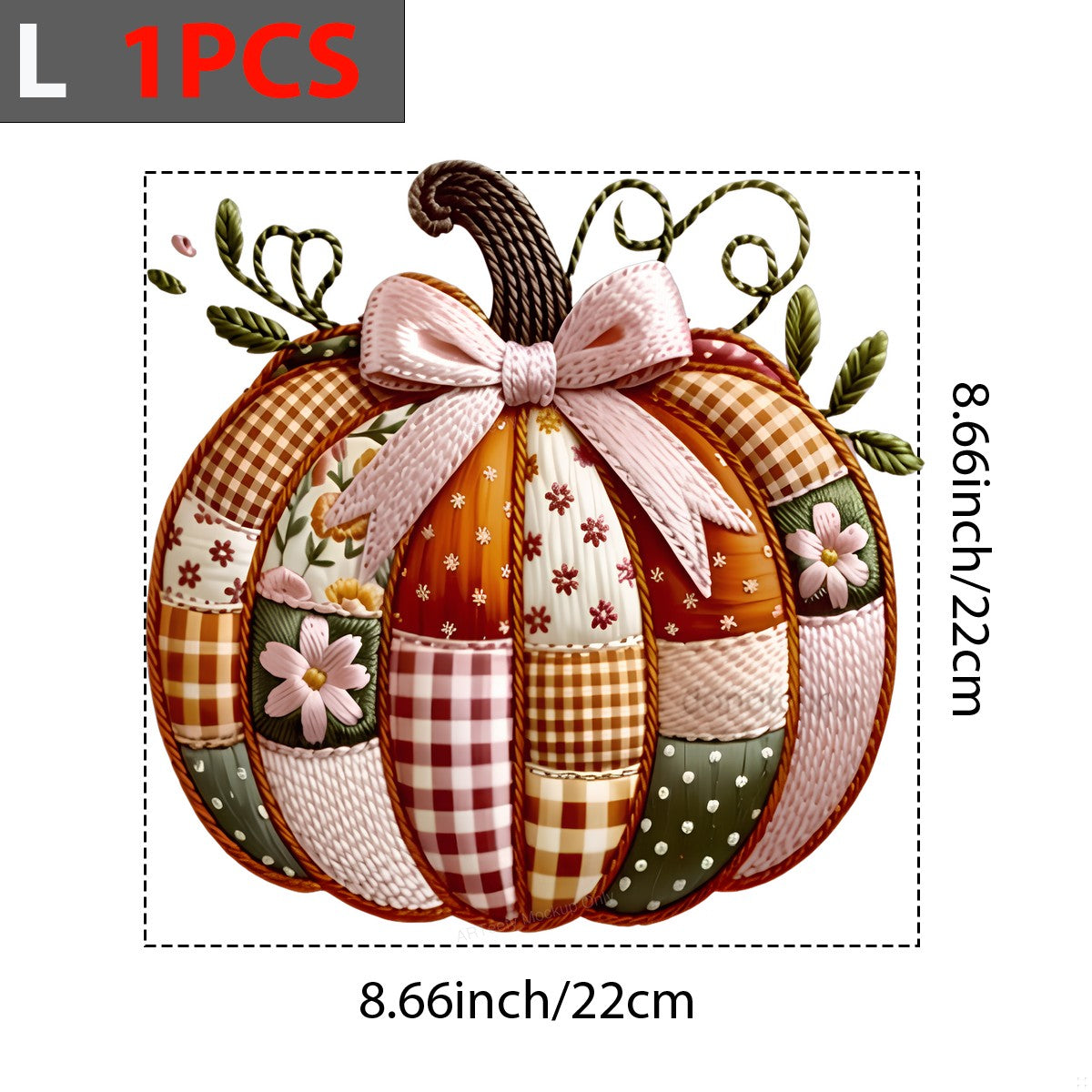 DTF Heat Transfer Iron On Sticker Heat Transfer Designs Ready to Press Patchwork Pumpkin with Floral Pattern for Fall Decorations Thanksgiving Iron On Heat Transfers Clearance - 7