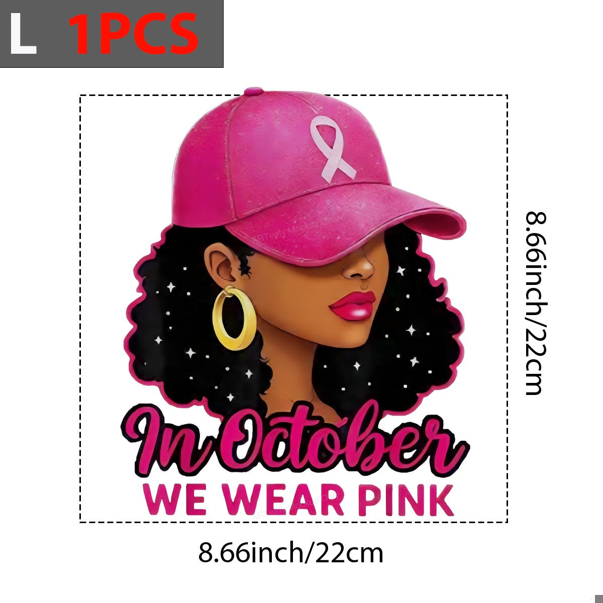 DTF Heat Transfer Iron On Sticker Iron On Transfers for T Shirts October Pink Ribbon Breast Cancer Awareness Designs Clearance Local Warehouse - 7