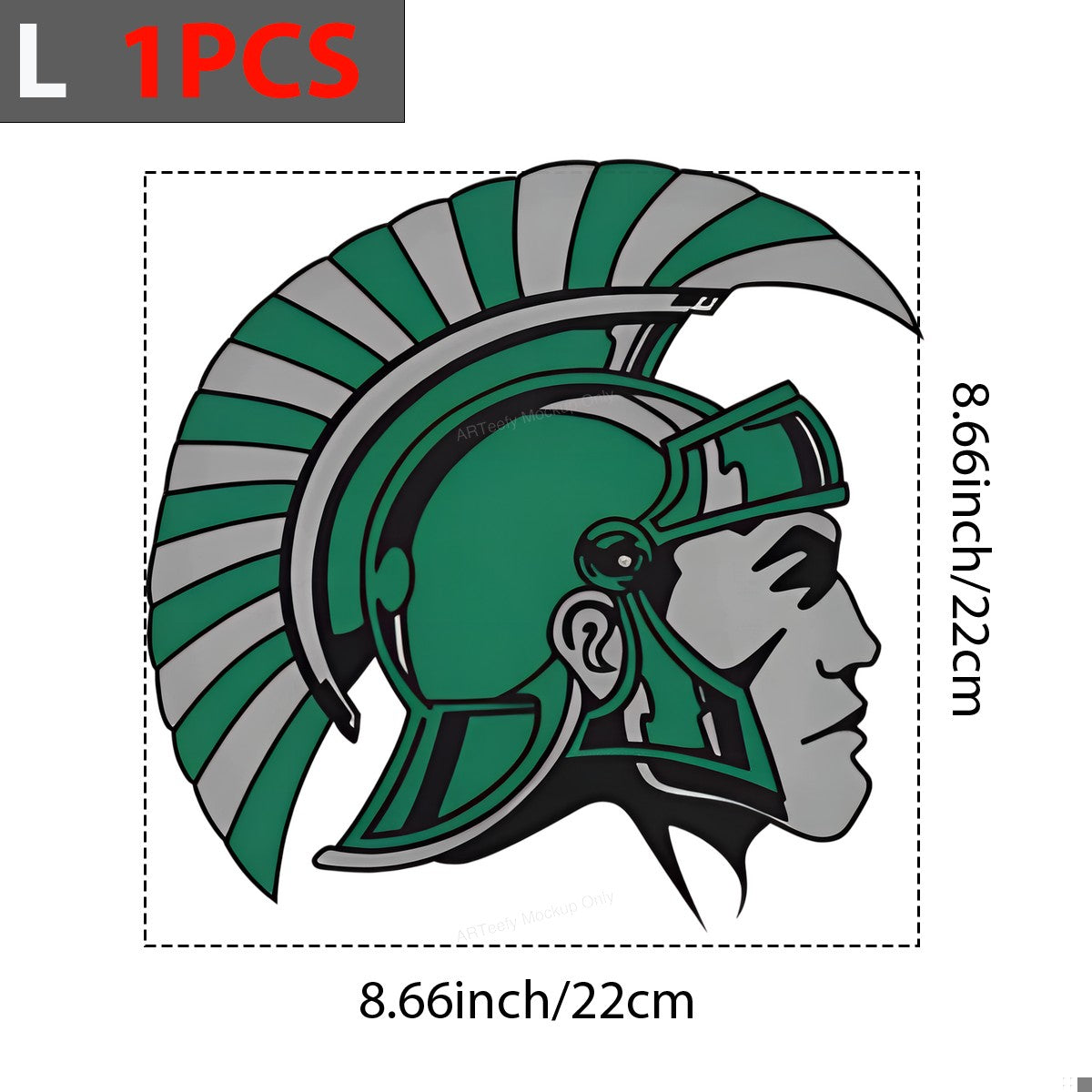DTF Heat Transfer Iron On Sticker Iron On Transfers for T Shirts Green Spartan Helmet Design Sports Team Inspired Apparel Local Warehouse - 7