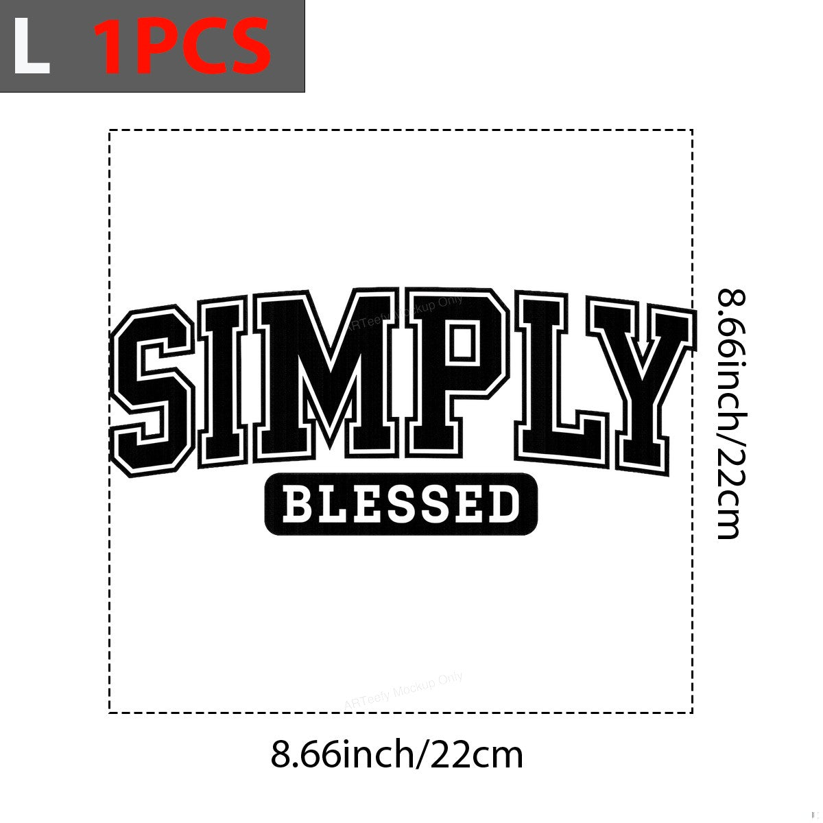 DTF Heat Transfer Iron On Sticker Iron On Transfers for T Shirts Simply Blessed Lettering Design for Inspirational Apparel Local Warehouse - 7