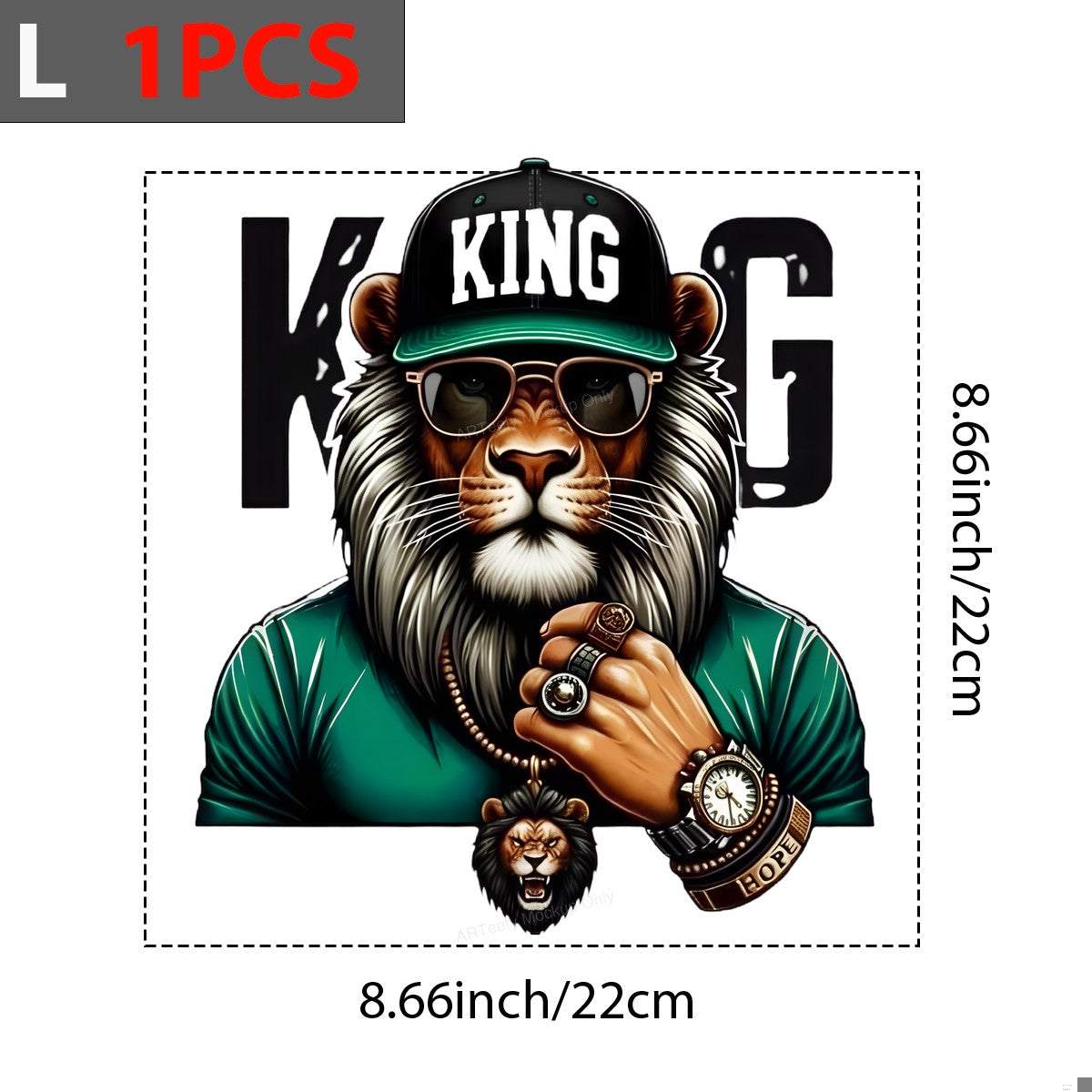 DTF Heat Transfer Iron On Sticker Iron On Transfers for T Shirts King Lion Design Urban Style for Streetwear Fashion Halloween Party Favors Clearance Local Warehouse - 7