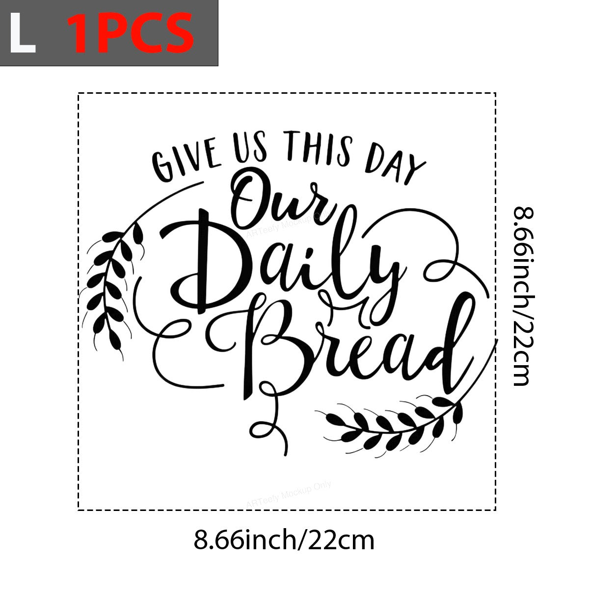 DTF Heat Transfer Iron On Sticker Iron On Transfers for T Shirts Religious Script Design Our Daily Bread Inspirational Apparel Heat Press Ready Clearance - 7