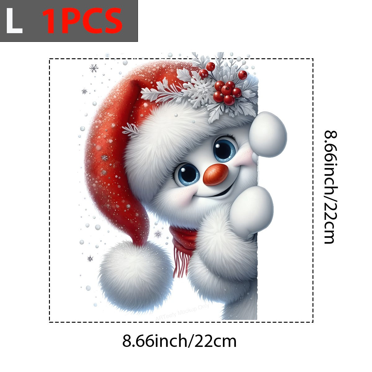 DTF Heat Transfer Iron On Sticker Heat Transfer Designs Ready to Press Snowman with Red Santa Hat Christmas Iron On for T Shirts Hoodies Local Warehouse - 7