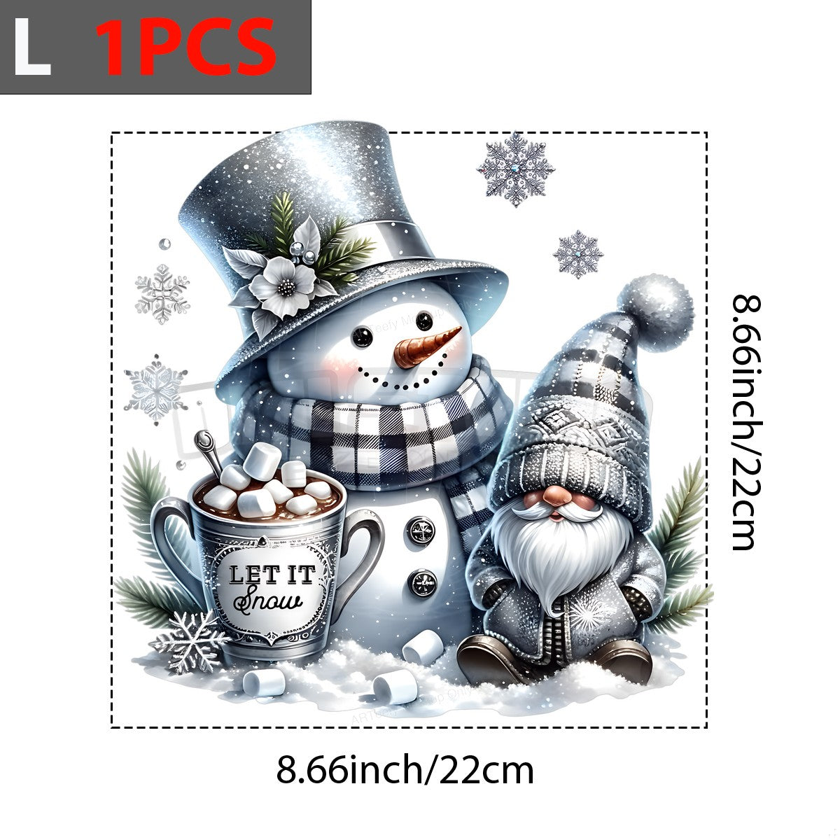 DTF Heat Transfer Iron On Sticker Heat Transfer Designs Ready to Press Snowman Gnome Let It Snow Winter Theme for Christmas T Shirts Hoodies Local Warehouse - 7