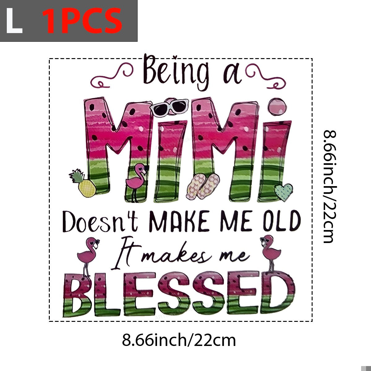 DTF Heat Transfer Iron On Sticker Iron On Transfers for T Shirts Mimi Colorful Flamingo Pattern Inspirational Quote Heat Press Ready Clearance - 7