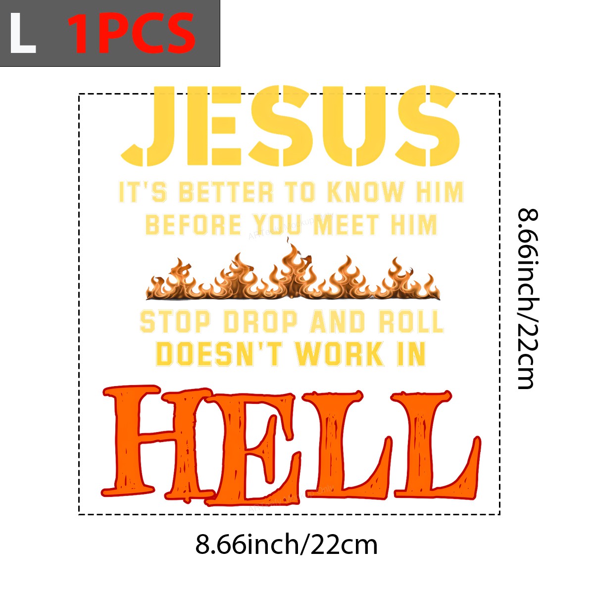 DTF Heat Transfer Iron On Sticker Iron On Heat Transfers Religious Faith Hope Flames Design for T Shirts Hoodies Local Warehouse - 7