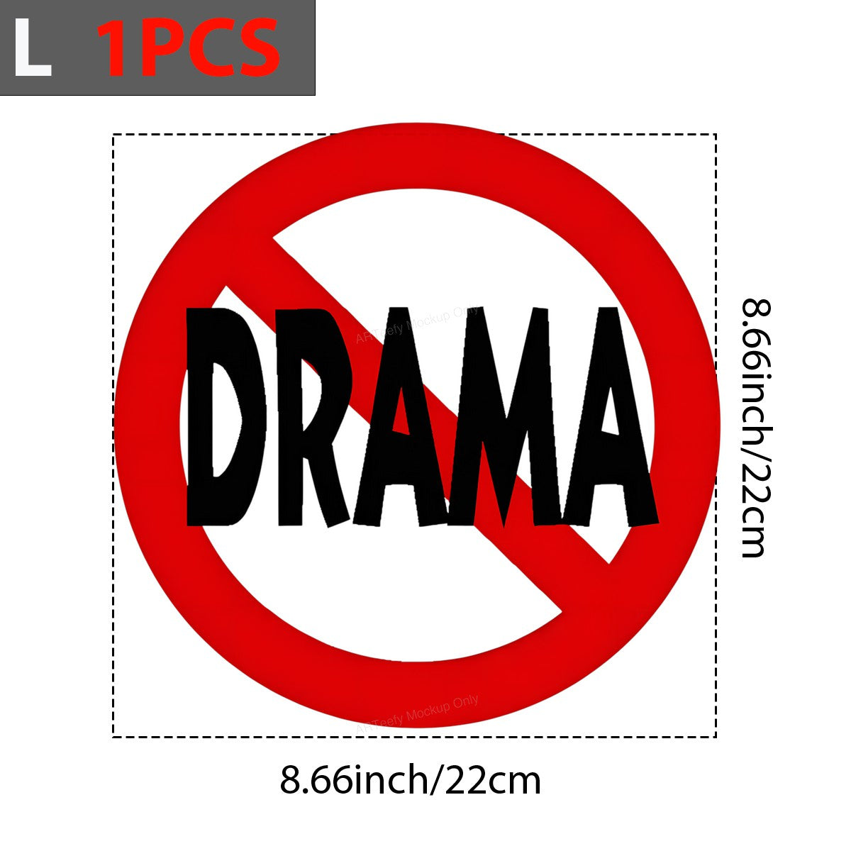 DTF Heat Transfer Iron On Sticker Iron On Heat Transfers No Drama Circle Design for Casual Wear Shirts Hoodies Local Warehouse - 7