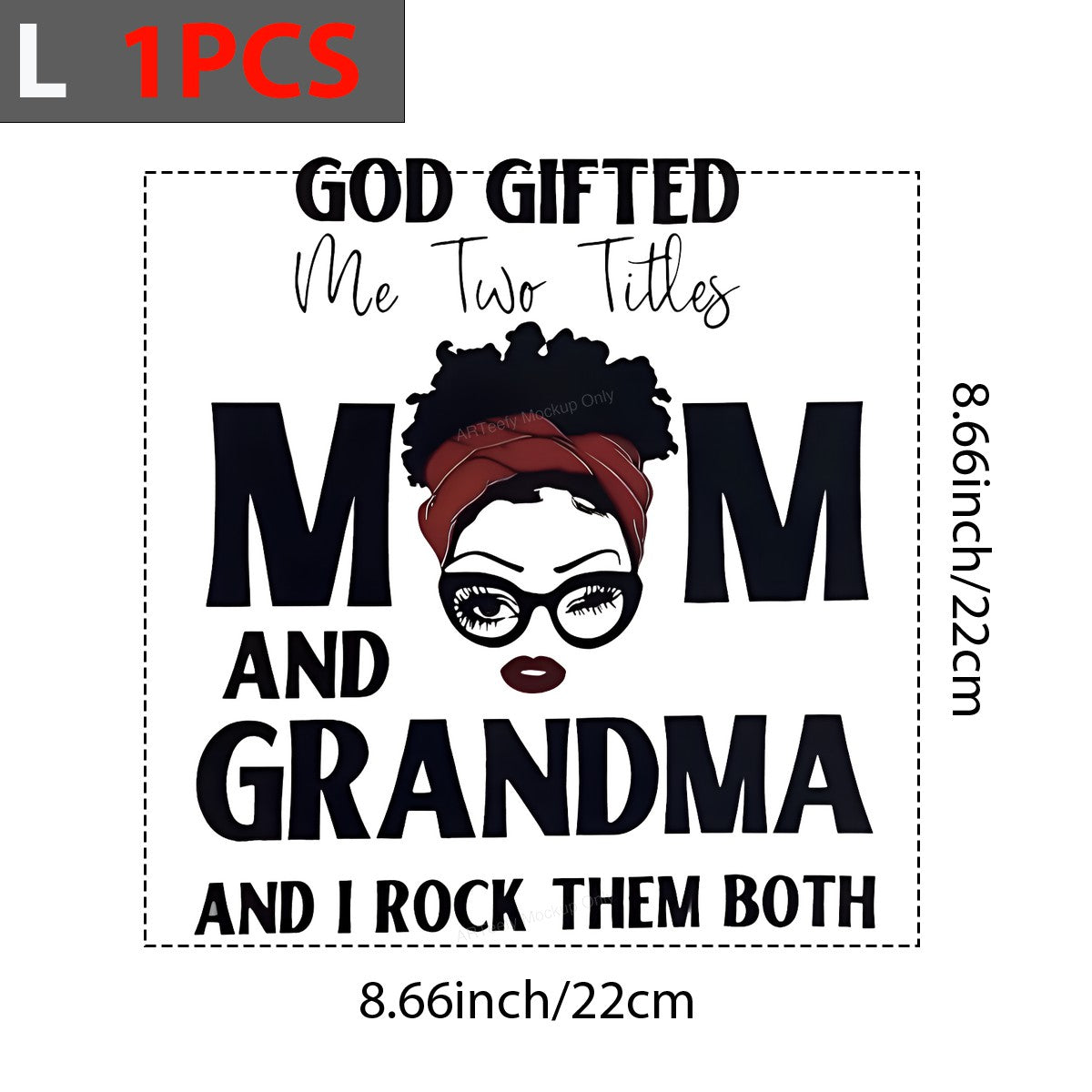 DTF Heat Transfer Iron On Sticker Iron On Heat Transfers Afro Woman Mom Grandma Lettering Perfect Gift for Mother Day T Shirts Hoodies Clearance Local Warehouse - 7
