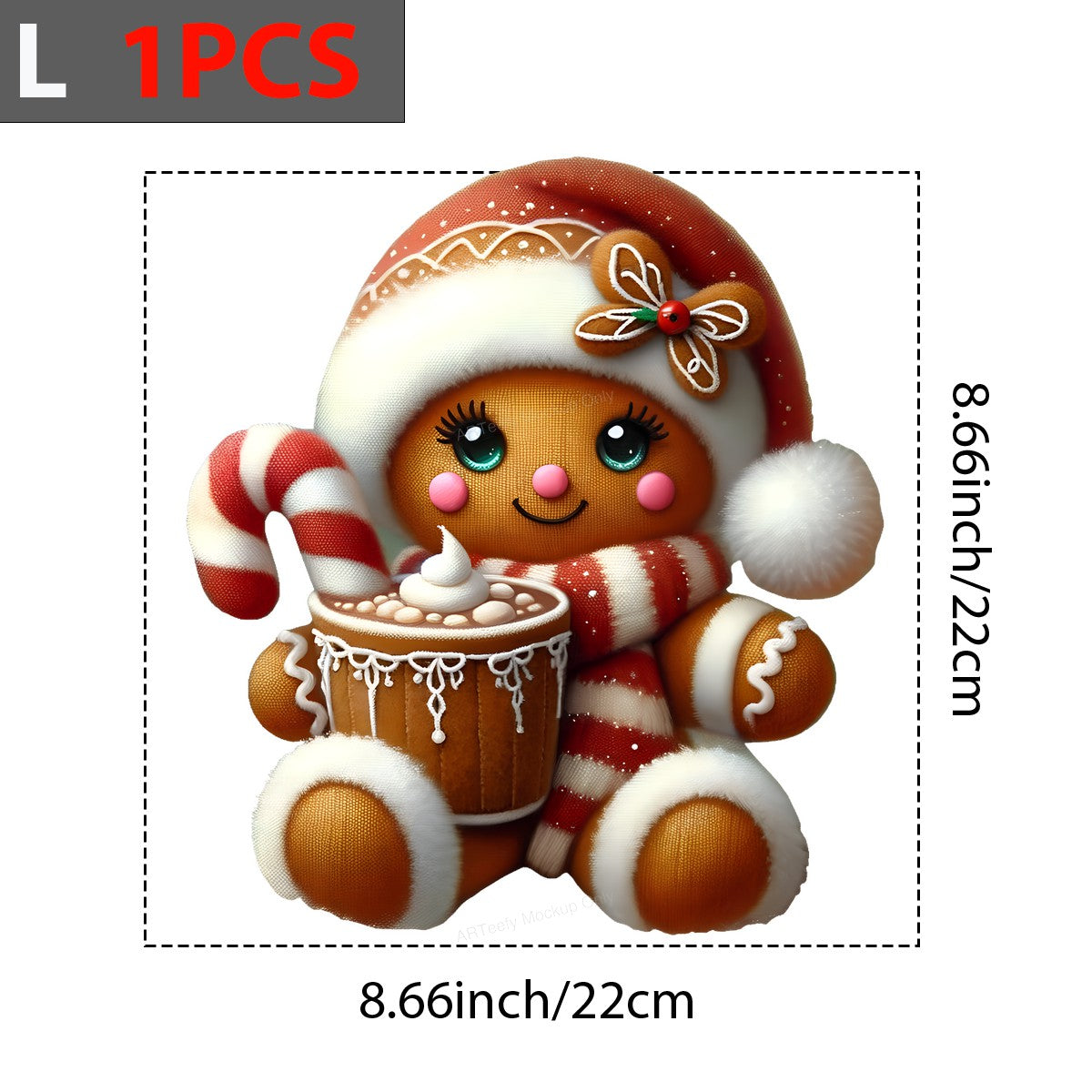 DTF Heat Transfer Iron On Sticker Iron On Heat Transfers Gingerbread Christmas Design Festive Holiday Decorations for T Shirts Hoodies Local Warehouse - 7