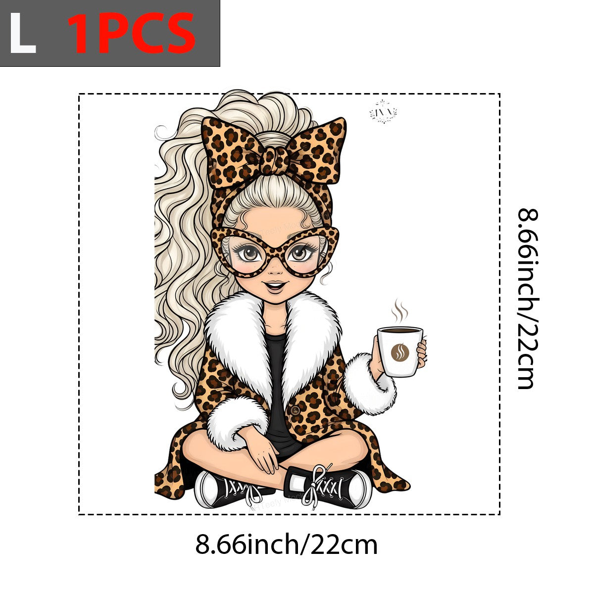 DTF Heat Transfer Iron On Sticker Iron On Transfers for T Shirts Leopard Print Fashionista Coffee Lover Heat Transfers Ready to Press Local Warehouse - 7