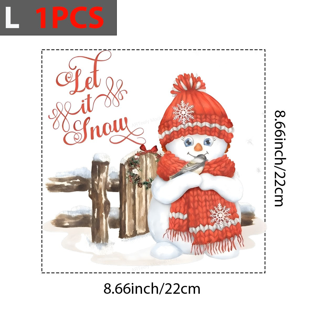 DTF Heat Transfer Iron On Sticker Iron On Heat Transfers Snowman Design Let It Snow Christmas Iron On Patches for T Shirts Hoodies Local Warehouse - 7