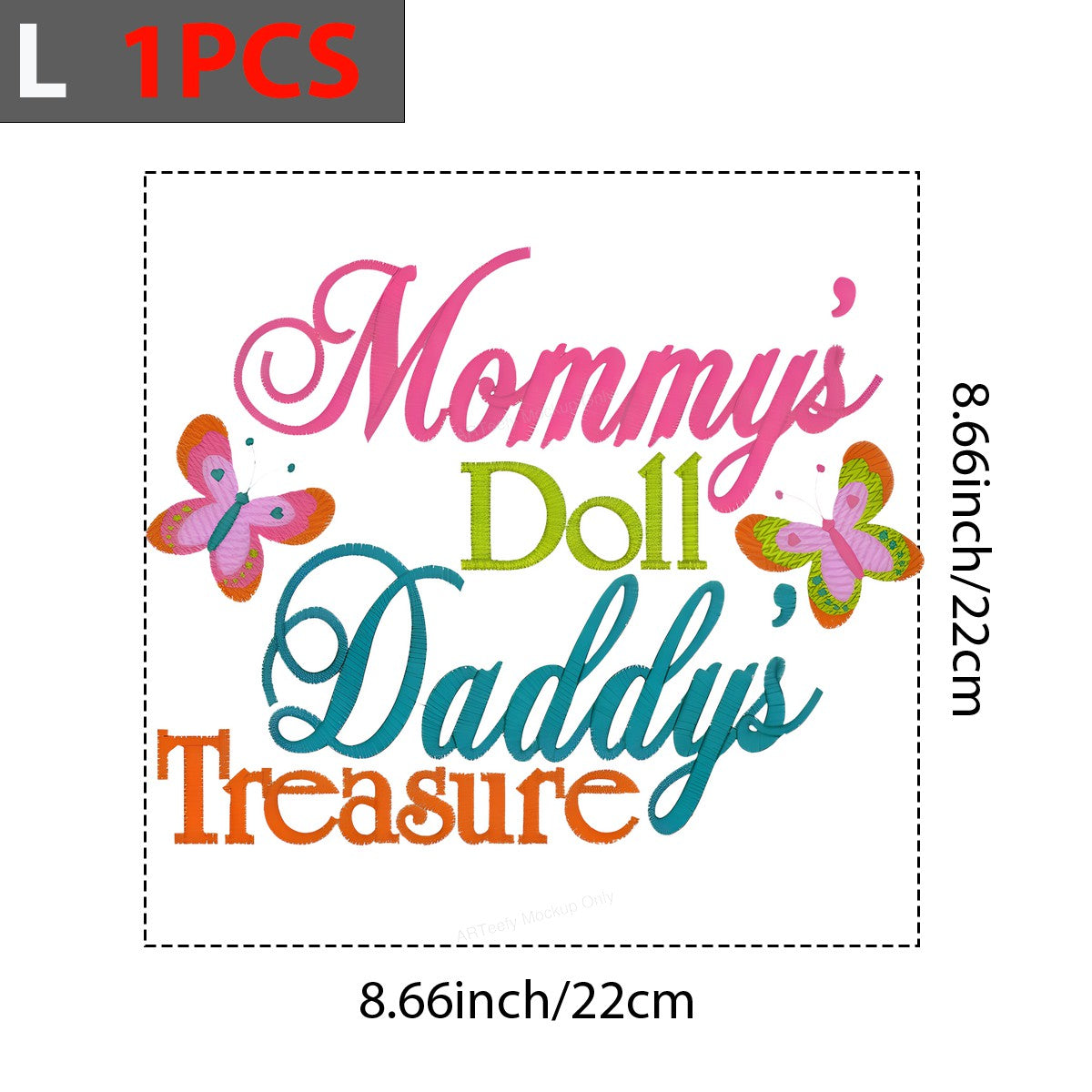DTF Heat Transfer Iron On Sticker Iron On Heat Transfers Mommy Doll Daddy Treasure Butterfly Design for Family Apparel Local Warehouse - 7