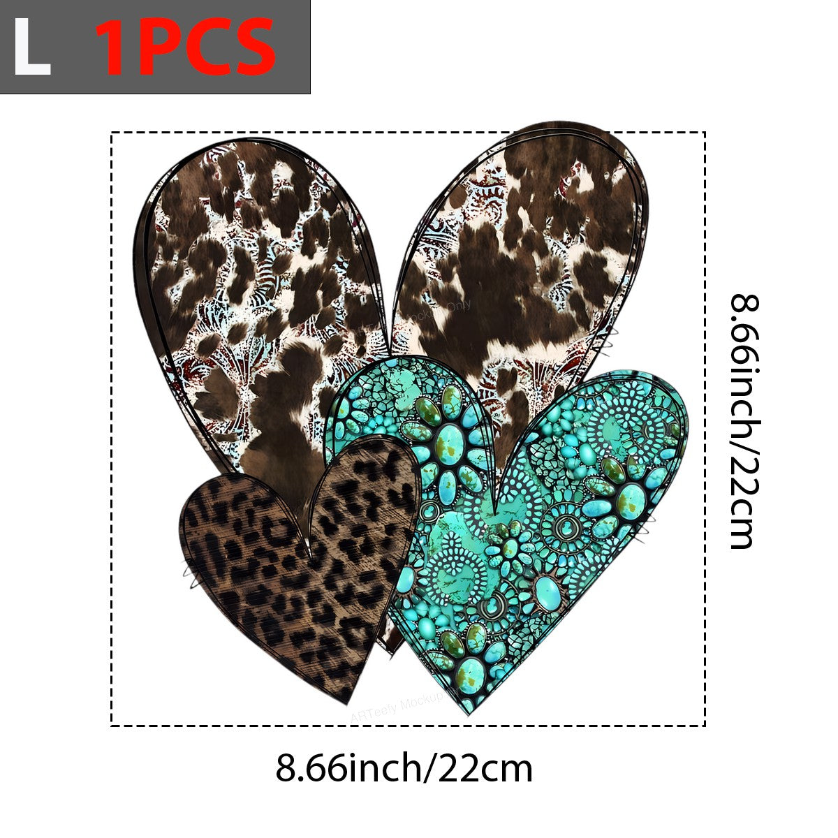 DTF Heat Transfer Iron On Sticker Iron On Heat Transfers Western Heart Designs for T Shirts Bags Vintage Merchandise Clearance Local Warehouse - 7