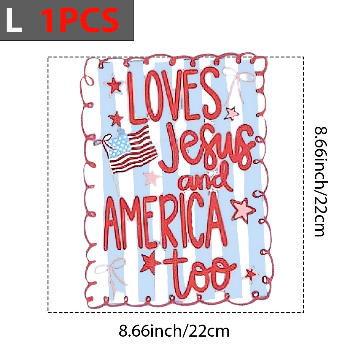 DTF Heat Transfer Iron On Sticker Iron On Heat Transfers Patriotic Love Jesus American Flag Design for T Shirts Hoodies Local Warehouse - 7