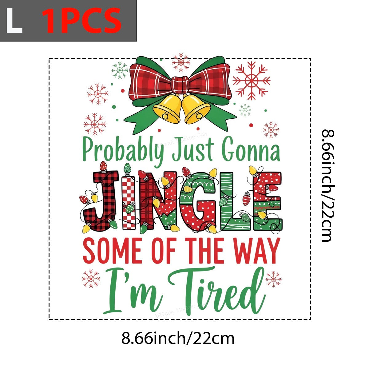 DTF Heat Transfer Iron On Sticker Iron On Heat Transfers Holiday Jingle Design Ready to Press for Christmas T Shirts Hoodies Local Warehouse - 7