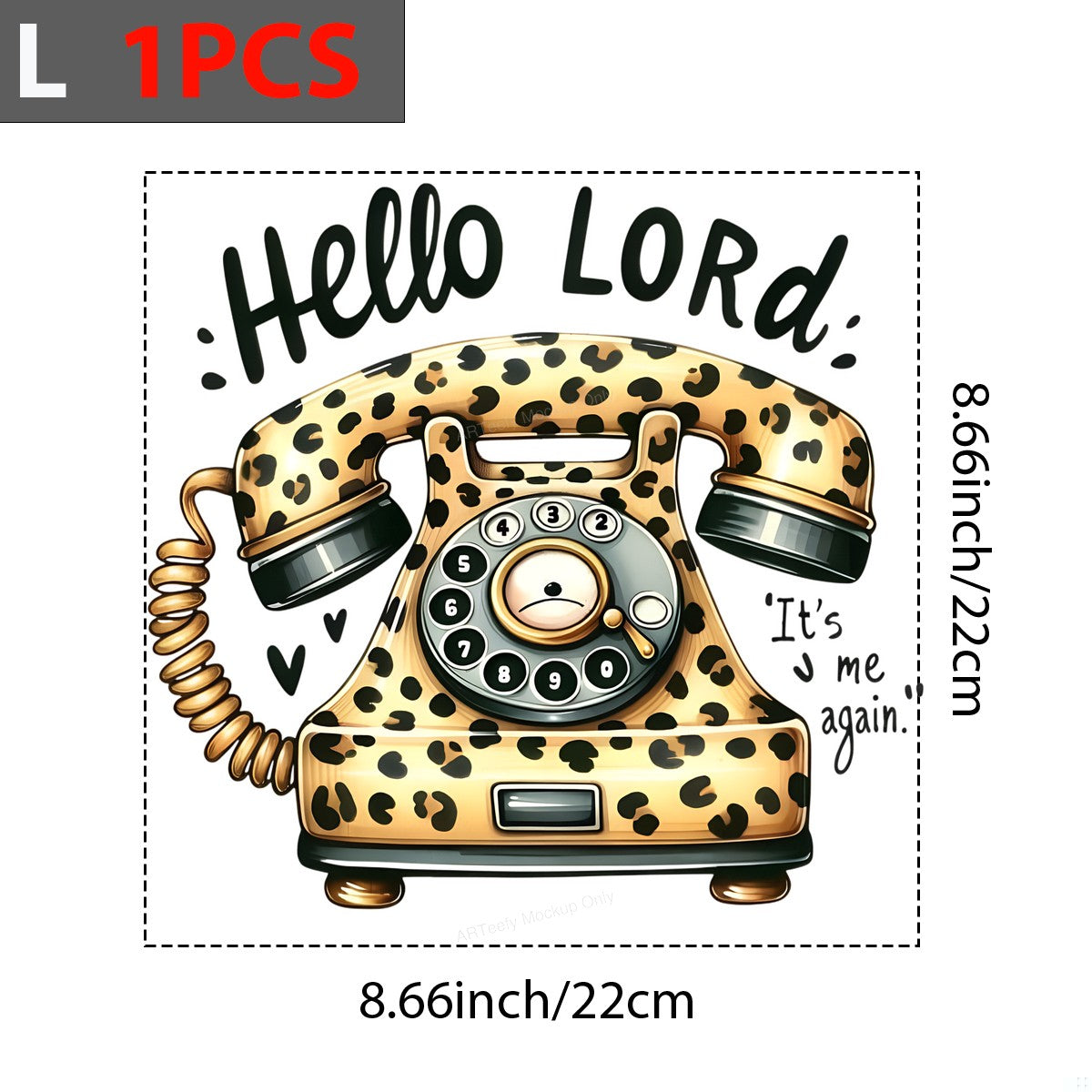 DTF Heat Transfer Iron On Sticker Iron On Transfers for T Shirts Vintage Leopard Print Retro Telephone Design Heat Press Ready Patches for Apparel Local Warehouse - 7