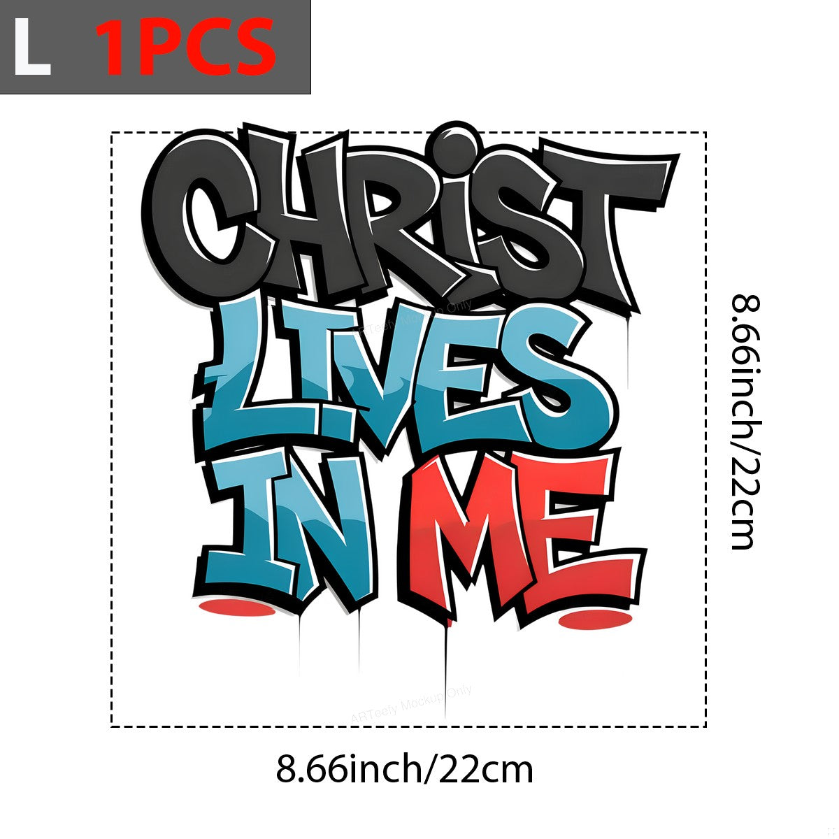 DTF Heat Transfer Iron On Sticker Iron On Heat Transfers Graffiti Style Inspirational Faith Message for T Shirts Hoodies Clearance - 7