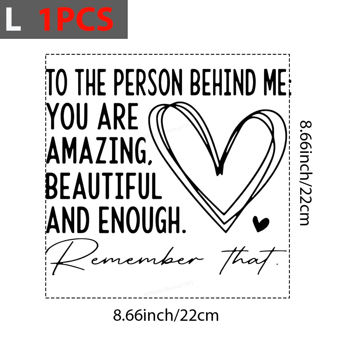 DTF Heat Transfer Iron On Sticker Iron On Heat Transfers Heartfelt Inspirational Message Design for Apparel Bags Jackets Local Warehouse - 7