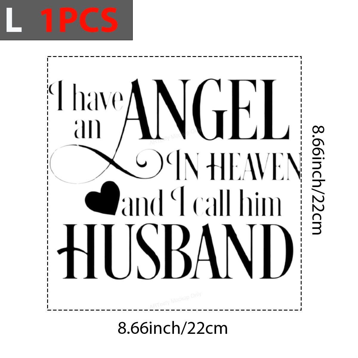 DTF Heat Transfer Iron On Sticker Iron On Heat Transfers Heartfelt Angel Husband Memorial Design for T Shirts Hoodies Clearance - 7