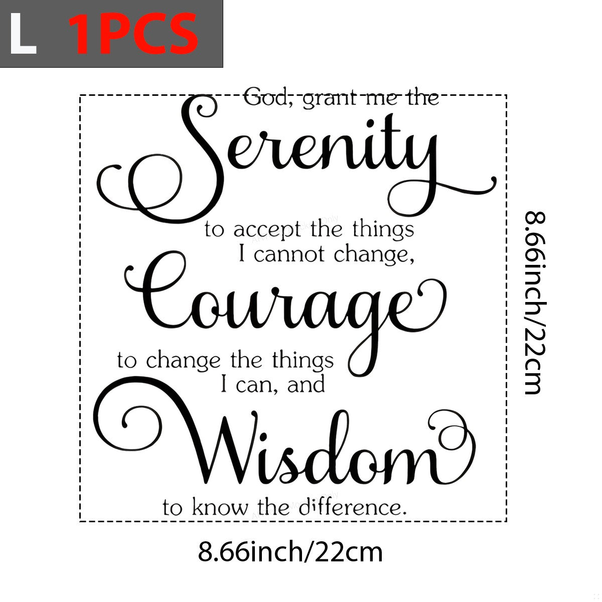 DTF Heat Transfer Iron On Sticker Iron On Heat Transfers Serenity Courage Wisdom Inspirational Quotes for Apparel Home Decor Local Warehouse - 7