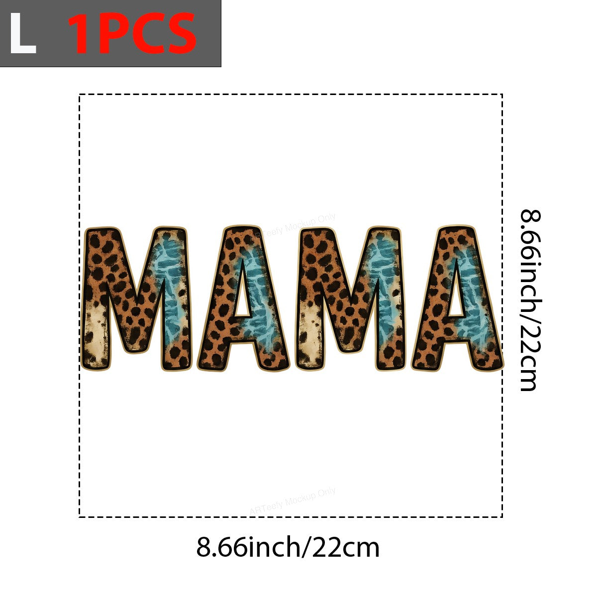 DTF Heat Transfer Iron On Sticker Iron On Heat Transfers Leopard Print MAMA Letters for Apparel Bags Jackets Local Warehouse - 7
